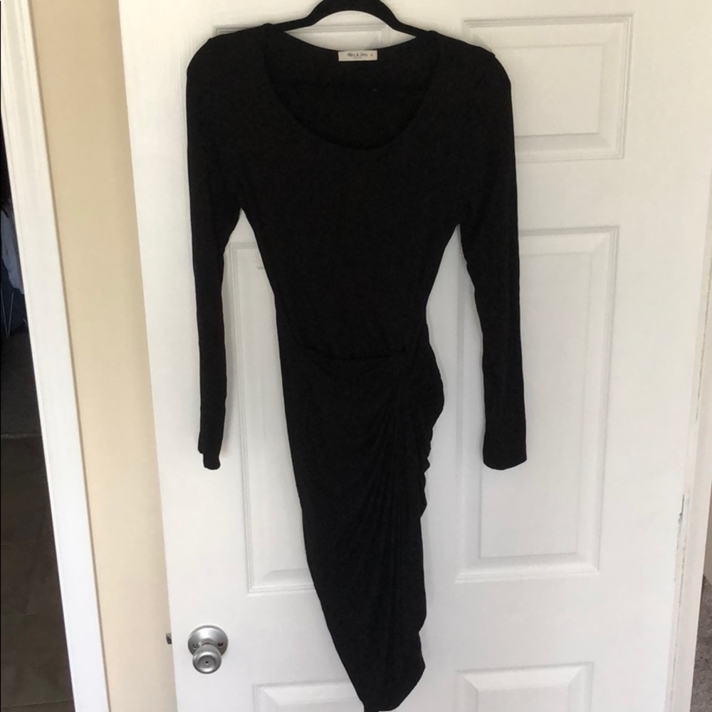 Mikey & Joey Black Dress w/ Knot & Slit